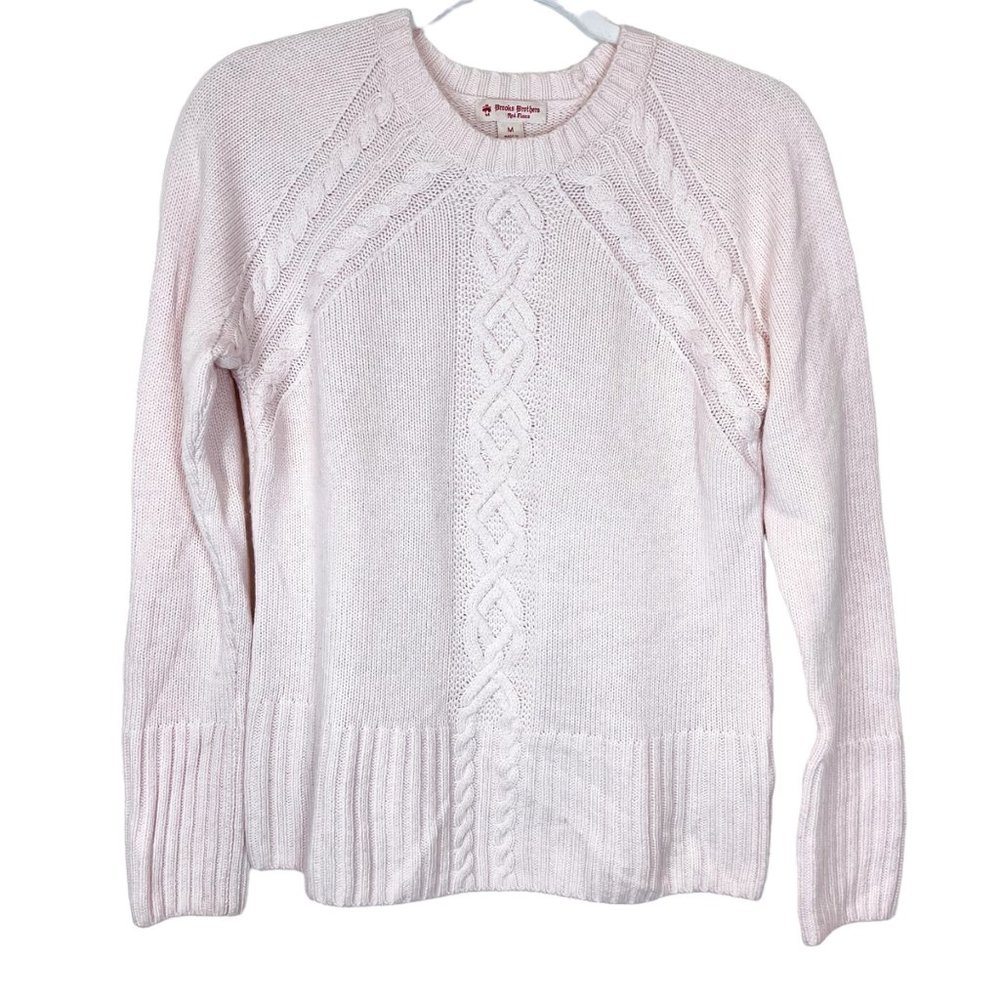 Brooks Brothers Red Fleece M Pink Merino Wool Alpaca Blend Sweater Size Medium‎